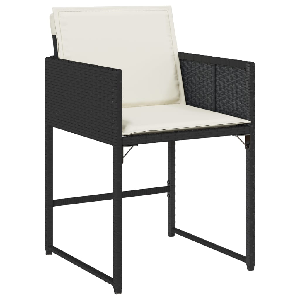13 részes fekete polyrattan kerti ülőgarnitúra párnákkal 4