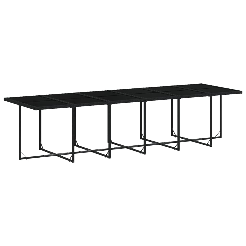13 részes fekete polyrattan kerti ülőgarnitúra párnákkal 5