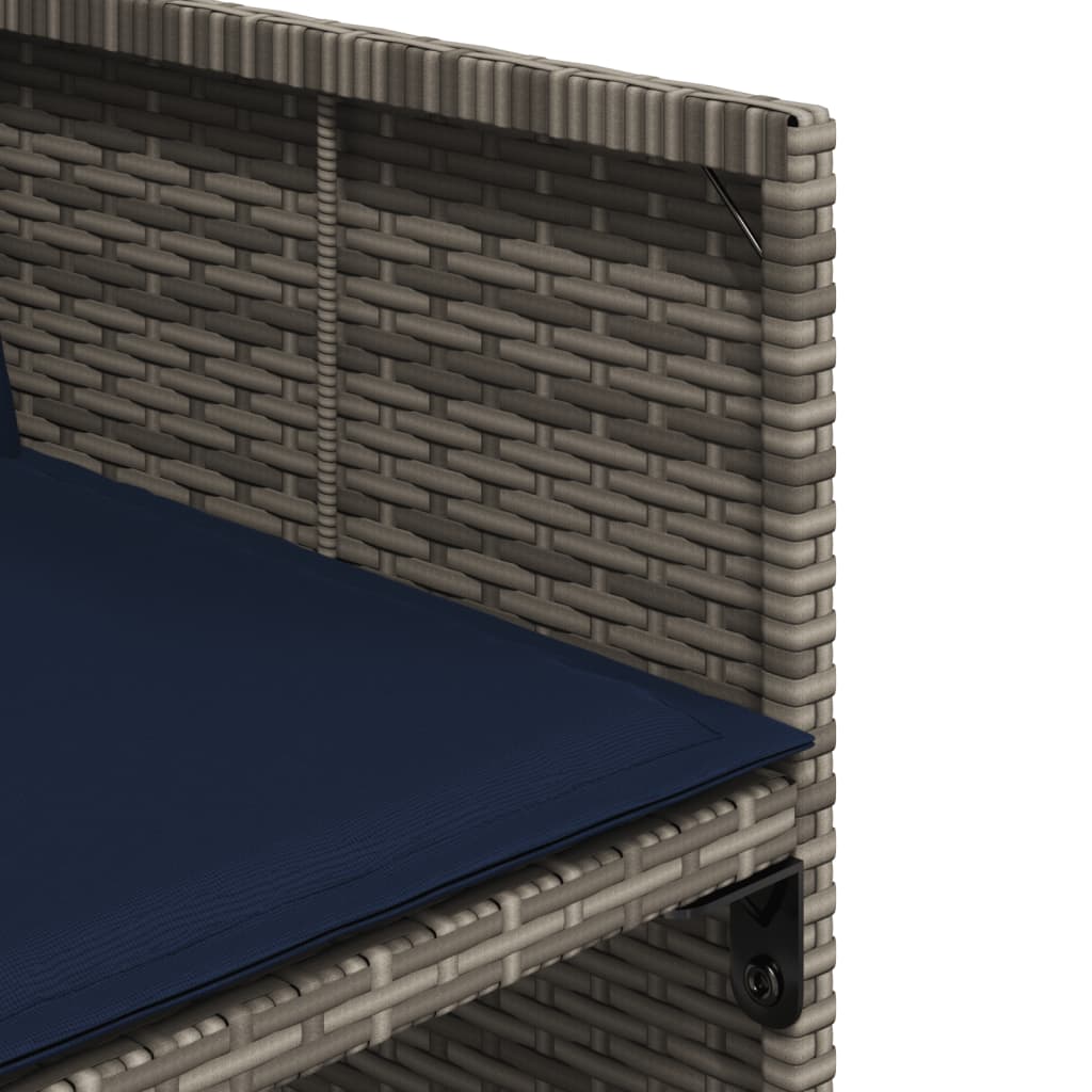 13 db szürke polyrattan kerti étkezőgarnitúra párnákkal 9