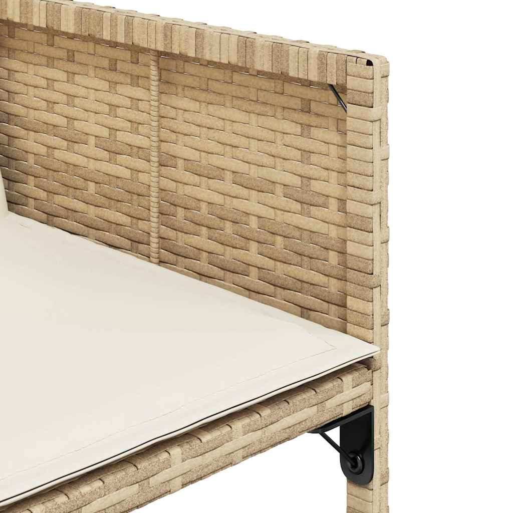 15 részes bézs polyrattan kerti étkezőgarnitúra párnákkal 9