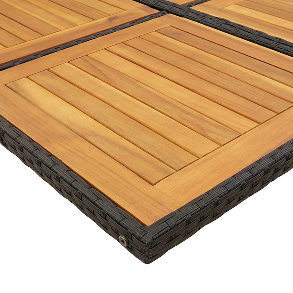 17 részes fekete polyrattan kerti étkezőgarnitúra párnákkal 8