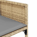11részes vegyes bézs polyrattan kerti étkezőgarnitúra párnákkal 6