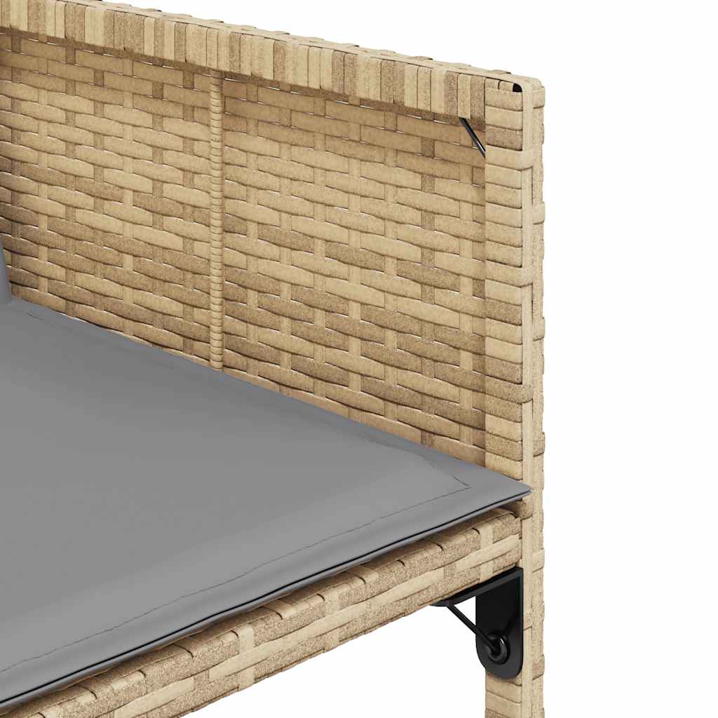 11részes vegyes bézs polyrattan kerti étkezőgarnitúra párnákkal 6