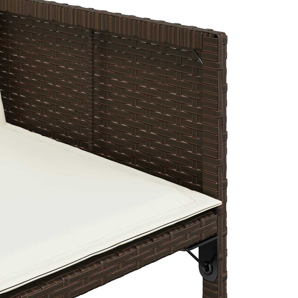 17 részes barna polyrattan kerti étkezőgarnitúra párnákkal 6