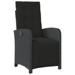 4 részes fekete polyrattan kerti étkezőszett párnákkal 7