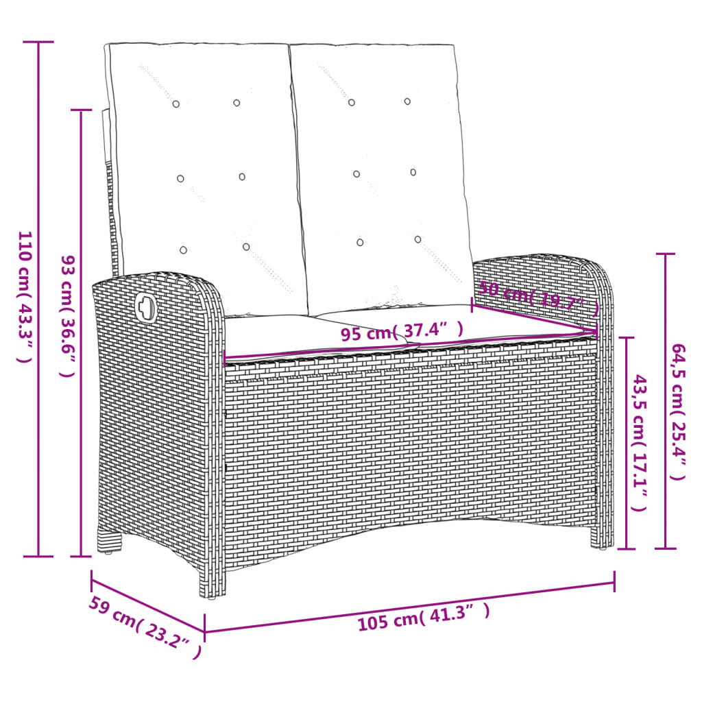2 részes bézs polyrattan kerti étkezőgarnitúra párnákkal 11