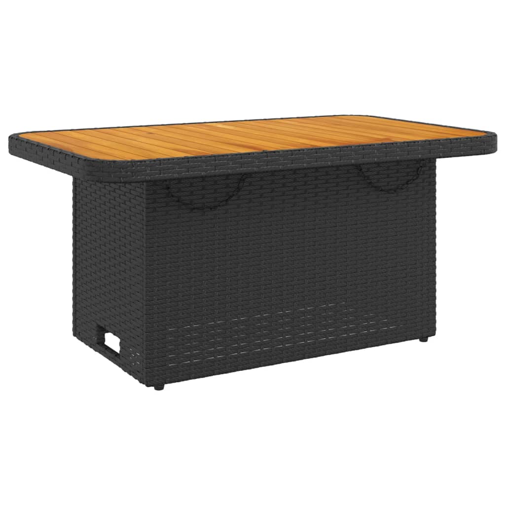 4 részes fekete polyrattan kerti étkezőszett párnákkal 3