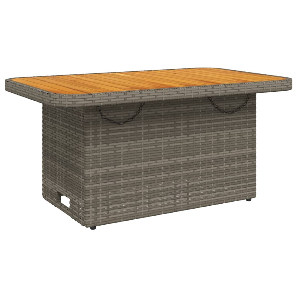 4 részes szürke polyrattan kerti étkezőszett párnával 3