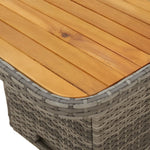 4 részes szürke polyrattan kerti étkezőszett párnával 8