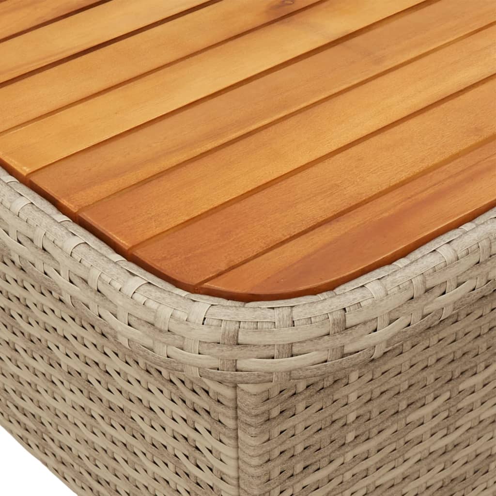 2 részes bézs polyrattan kerti étkezőgarnitúra párnákkal 6