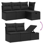 7 részes fekete polyrattan kerti ülőgarnitúra párnával 3
