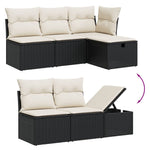 7 részes fekete polyrattan kerti ülőgarnitúra párnával 3