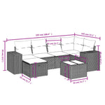7 részes fekete polyrattan kerti ülőgarnitúra párnával 4
