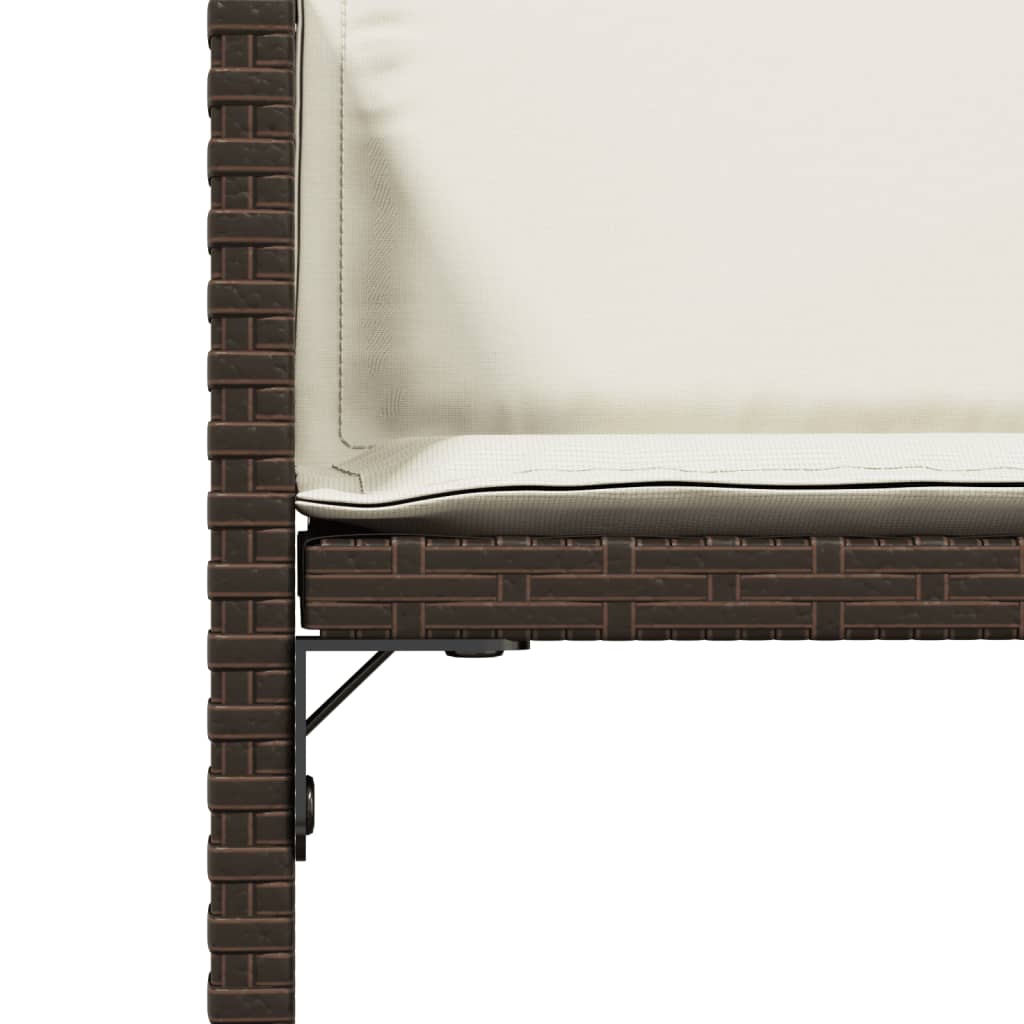 4 db barna polyrattan kerti szék párnával 9