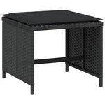 4 db fekete polyrattan kerti szék párnákkal 40 x 40 x 35 cm 3