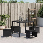4 db fekete polyrattan kerti szék párnákkal 40 x 40 x 35 cm 4