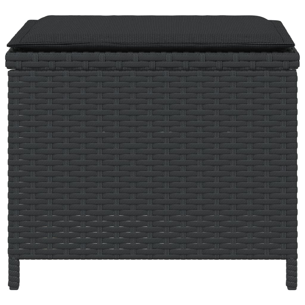 4 db fekete polyrattan kerti szék párnákkal 40 x 40 x 35 cm 6