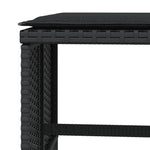 4 db fekete polyrattan kerti szék párnákkal 40 x 40 x 35 cm 8