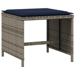 4 db szürke polyrattan kerti szék párnával 40 x 40 x 35 cm 3