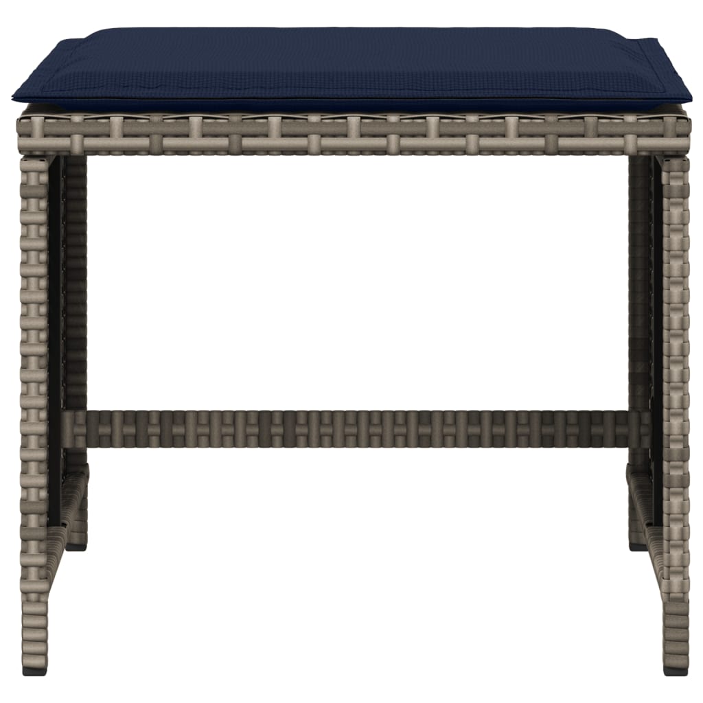 4 db szürke polyrattan kerti szék párnával 40 x 40 x 35 cm 5