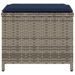 4 db szürke polyrattan kerti szék párnával 40 x 40 x 35 cm 6