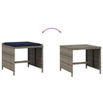 4 db szürke polyrattan kerti szék párnával 40 x 40 x 35 cm 7