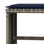4 db szürke polyrattan kerti szék párnával 40 x 40 x 35 cm 8