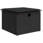 6 részes fekete polyrattan kerti ülőgarnitúra párnákkal 5