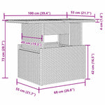 6 részes világosszürke polyrattan kerti ülőgarnitúra párnákkal 14