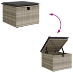 6 részes világosszürke polyrattan kerti ülőgarnitúra párnákkal 9
