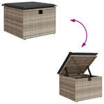 8 részes világosszürke polyrattan kerti ülőgarnitúra párnával 9