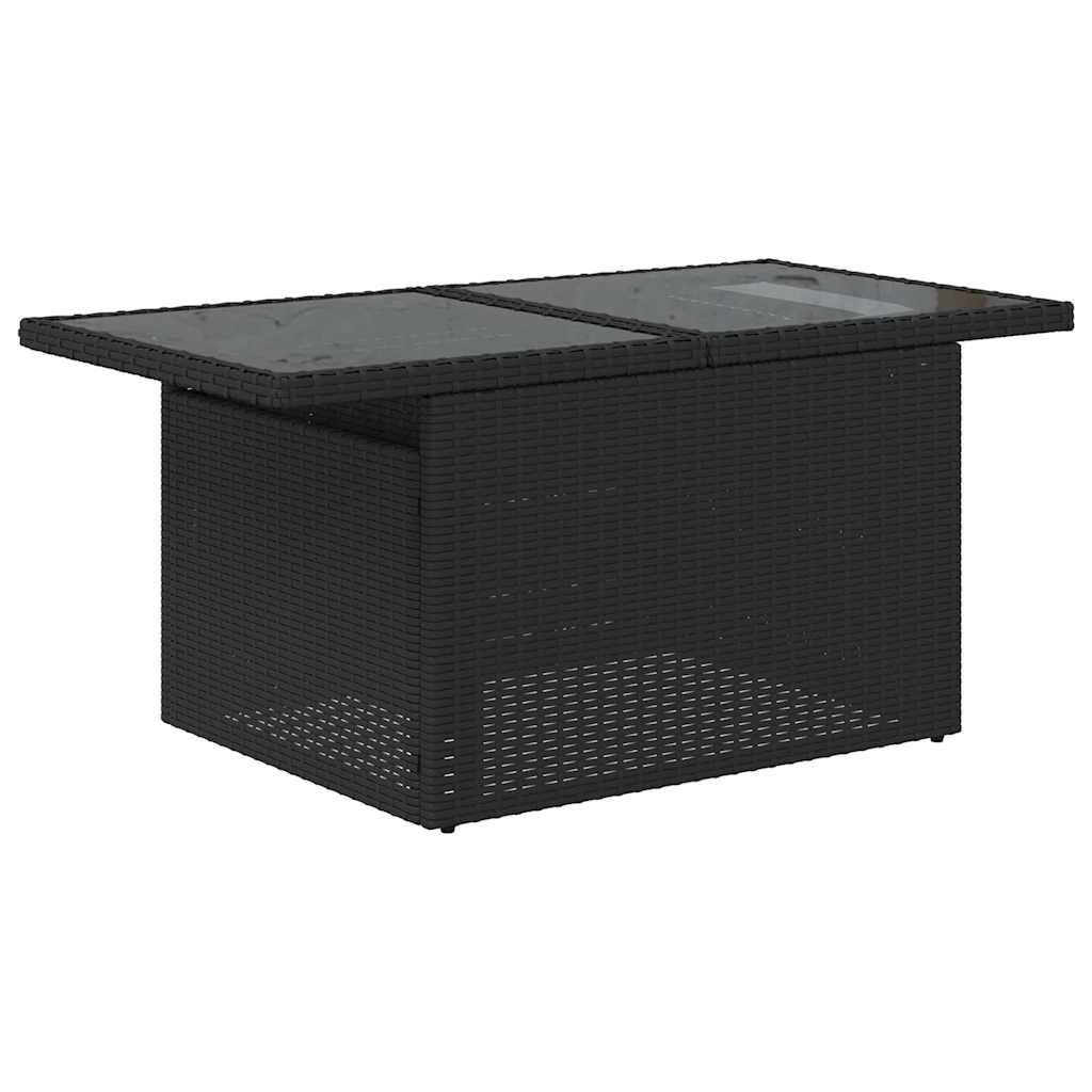 9 részes fekete polyrattan kerti ülőgarnitúra párnákkal 5