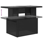 9 részes fekete polyrattan kerti ülőgarnitúra párnákkal 8