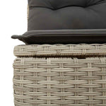 7 részes világosszürke polyrattan kerti ülőgarnitúra párnákkal 11