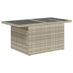 9 részes világosszürke polyrattan kerti ülőgarnitúra párnával 6