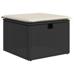 6 részes fekete polyrattan kerti ülőgarnitúra párnákkal 5