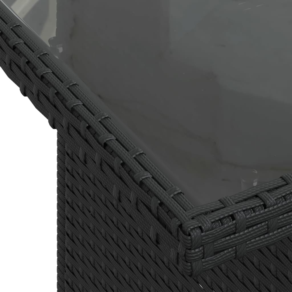 6 részes fekete polyrattan kerti ülőgarnitúra párnákkal 10