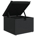 8 részes fekete polyrattan kerti ülőgarnitúra párnákkal 12