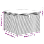 8 részes fekete polyrattan kerti ülőgarnitúra párnákkal 19