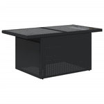 8 részes fekete polyrattan kerti ülőgarnitúra párnákkal 7