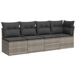 8 részes szürke polyrattan kerti ülőgarnitúra párnákkal 4