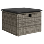 8 részes szürke polyrattan kerti ülőgarnitúra párnákkal 5