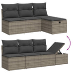 8 részes szürke polyrattan kerti ülőgarnitúra párnákkal 7
