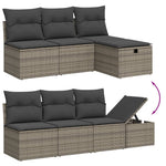 8 részes szürke polyrattan kerti ülőgarnitúra párnákkal 3