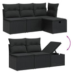 7 részes fekete polyrattan kerti ülőgarnitúra párnával 3