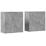 2 db betonszürke szerelt fa tálalószekrény 79 x 38 x 80 cm 2