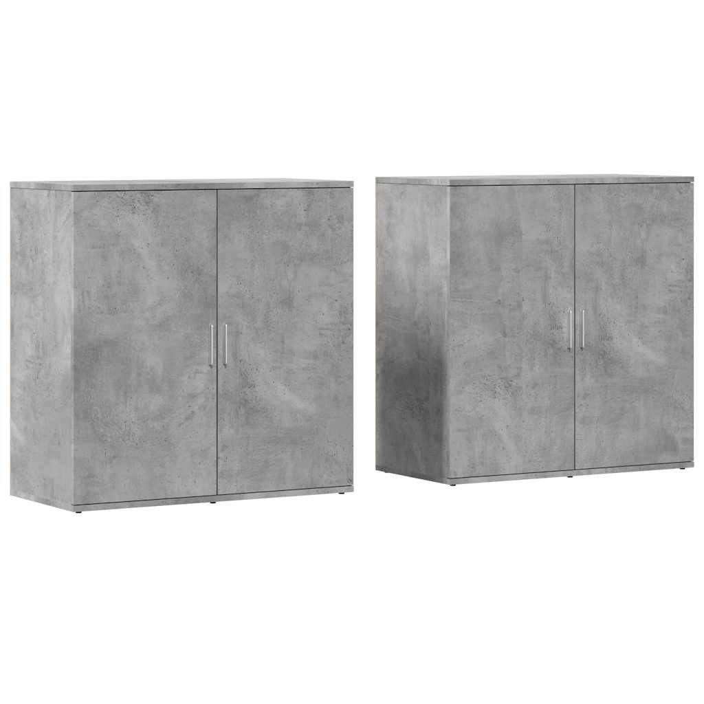 2 db betonszürke szerelt fa tálalószekrény 79 x 38 x 80 cm 2