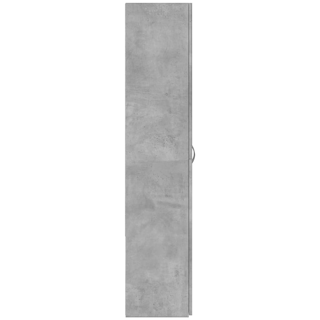 Betonszürke szerelt fa irattartó szekrény 60 x 32 x 153 cm 5