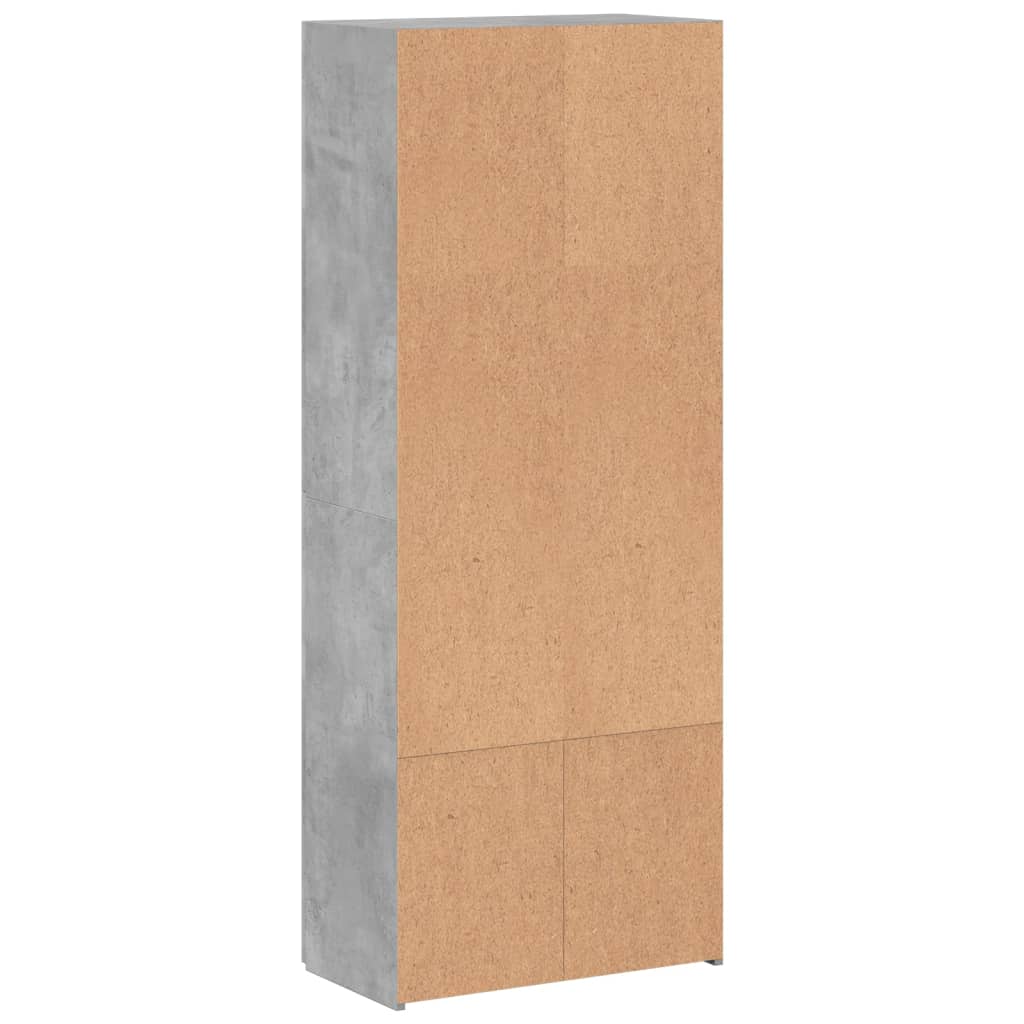 Betonszürke szerelt fa irattartó szekrény 60 x 32 x 153 cm 6