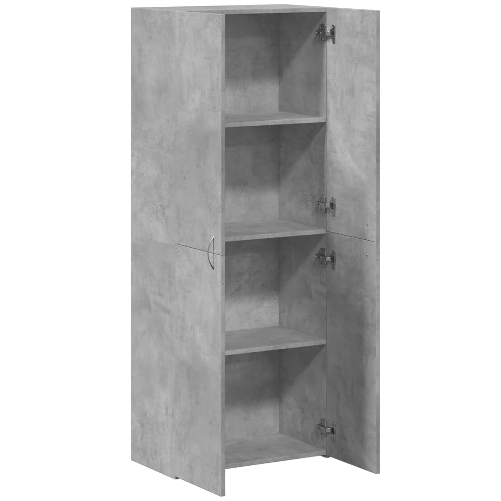 Betonszürke szerelt fa irattartó szekrény 60 x 32 x 153 cm 7